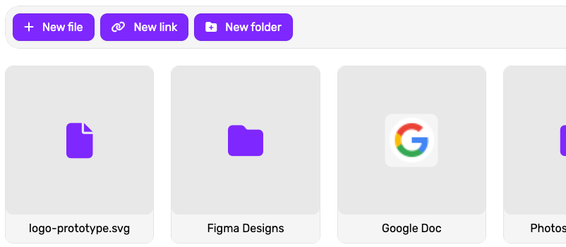 Screenshot of the Project Files feature
