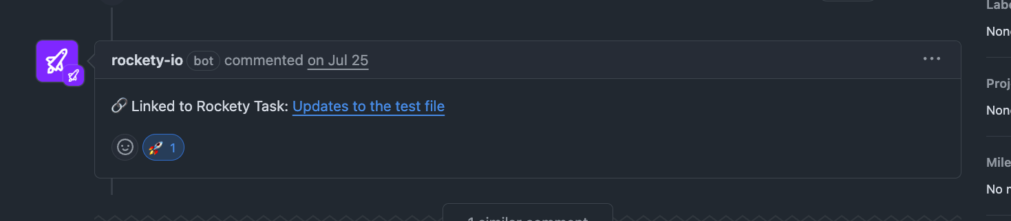 GitHub Integration PR Screenshot