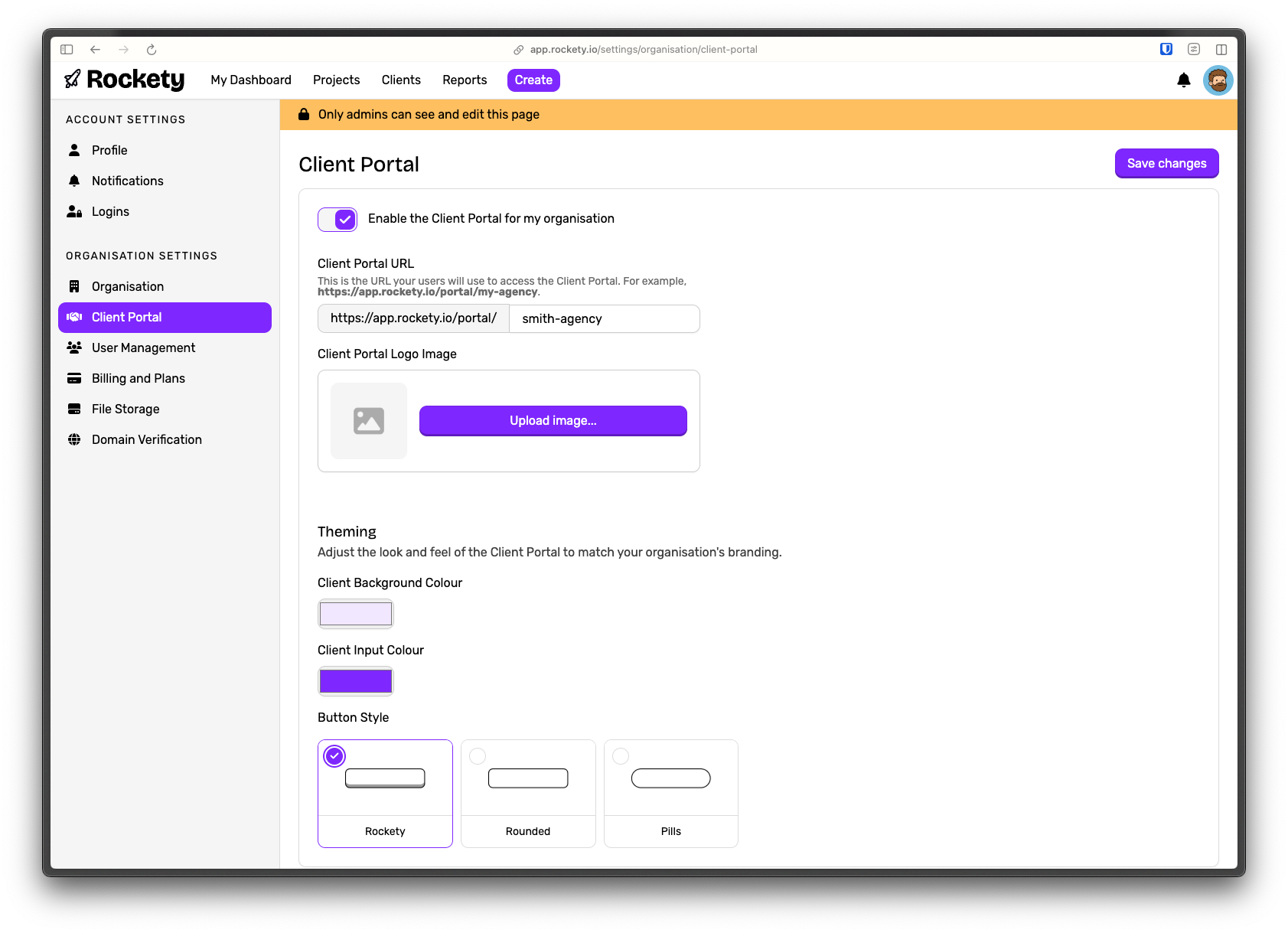 Customise Client Portal
